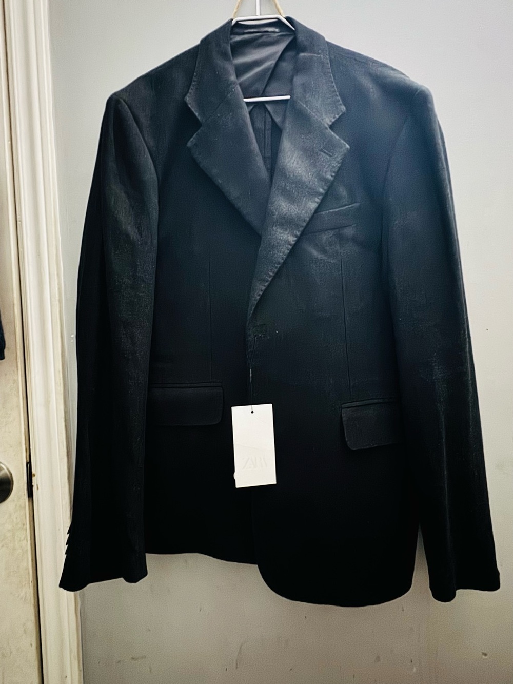 Zara Black Single-Breasted Mens Blazer